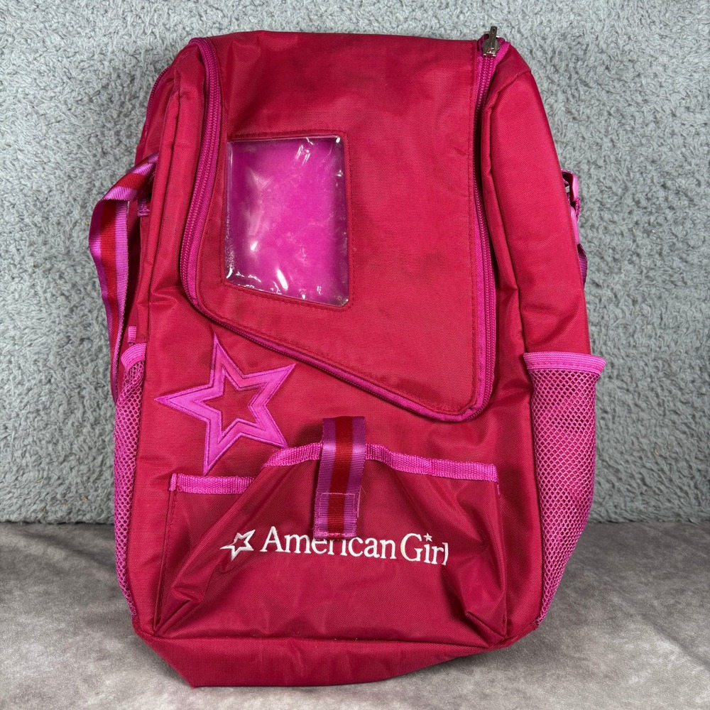 American Girl Doll Carrier Backpack Girls OS Pink Star Travel Bag Accessory Case
